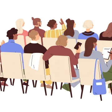 © Good Studio_AdobeStock/GÖG Illustration_Menschen bei einer Tagung
