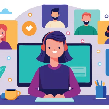 © SaroStock_KI generiert / AdobeStock Illustration Online Meeting