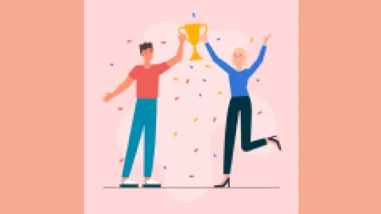 © Freepik Illustration zwei Personen mit Award